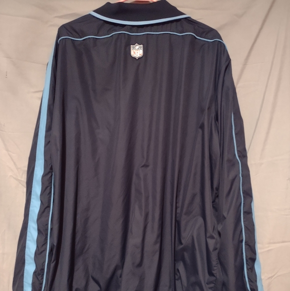 NIKE NFL Titans On The Field Windbreaker Mens Size XL Navy Zip Pockets Logo Zip - Picture 2 of 6